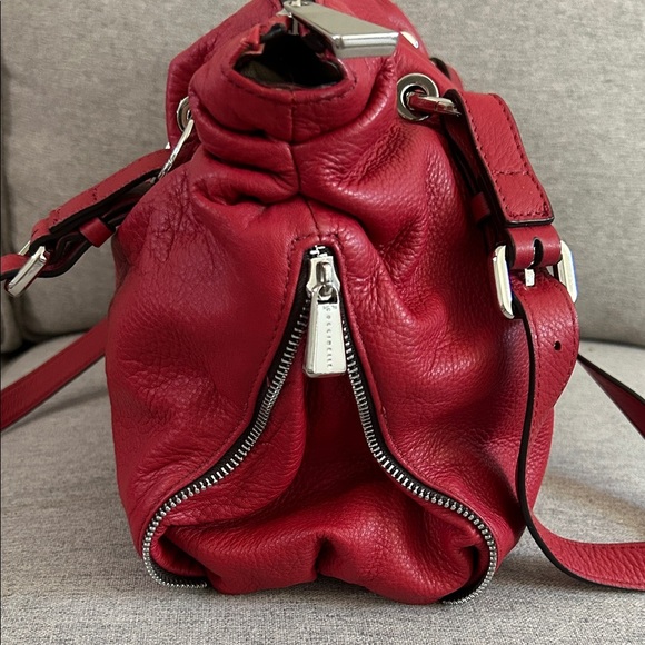 Coccinelle Red Leather Shoulder Tote Bag Purse - Picture 7 of 9